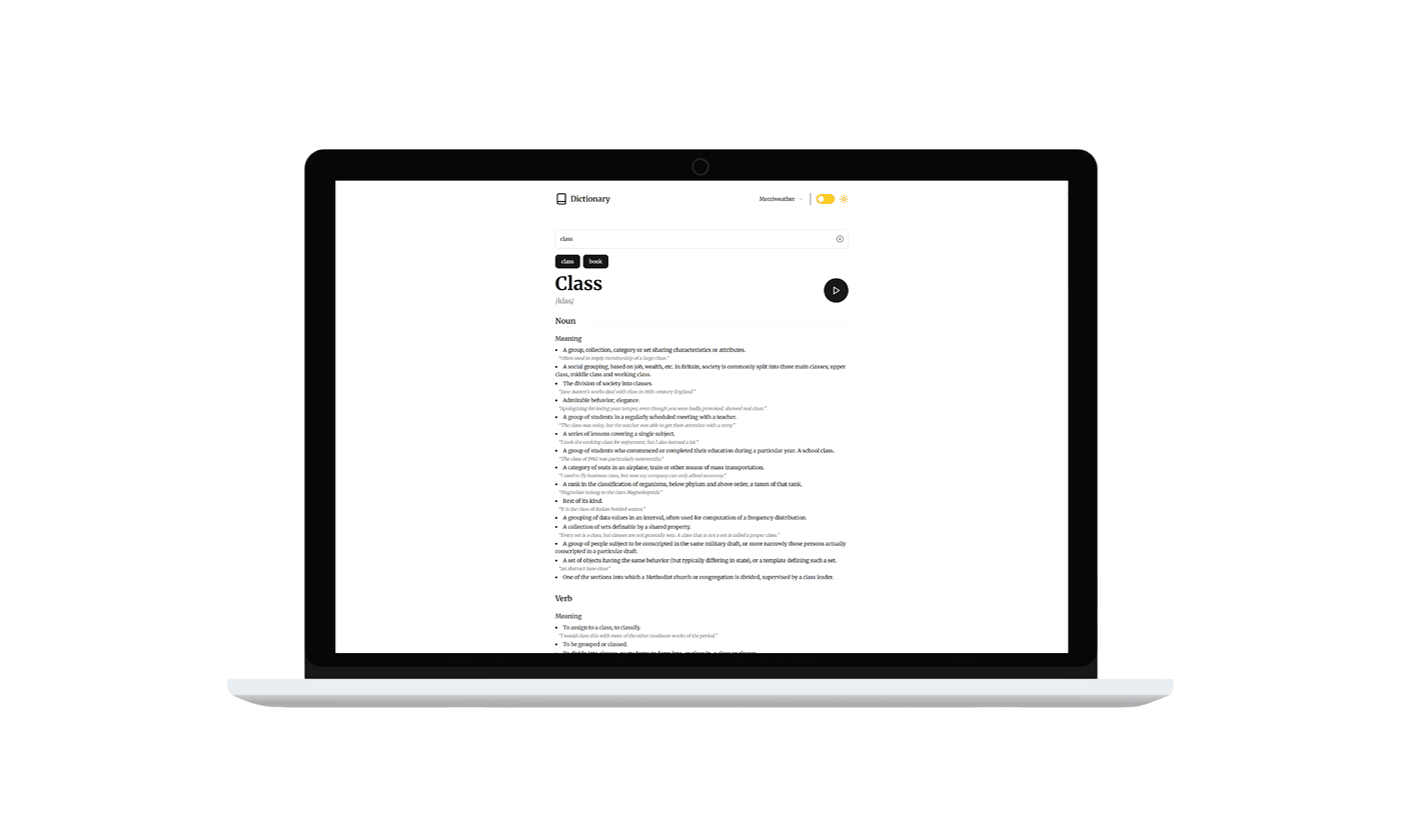 اپ دیکشنری وب: جستجو و معانی